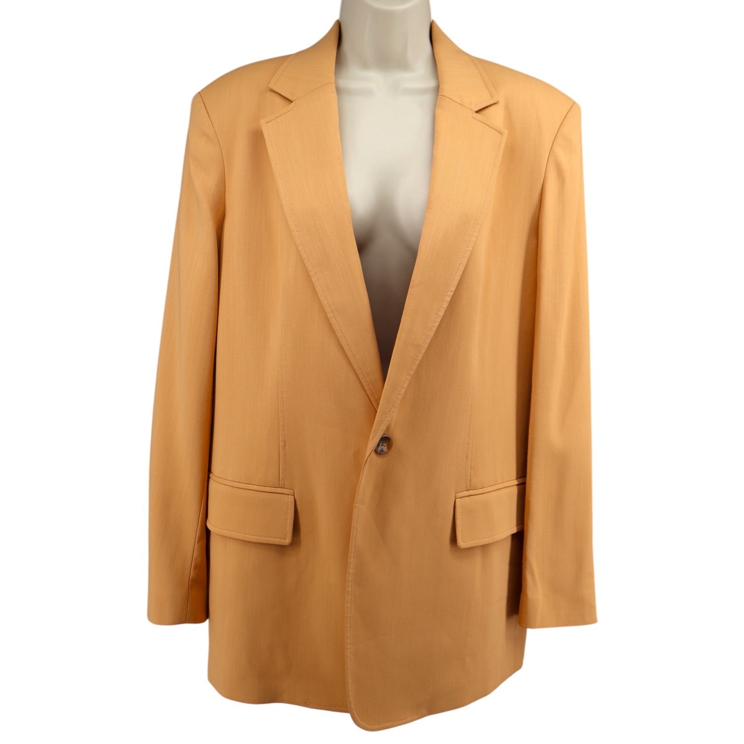 A.L.C. Camel Tan Oversized Single Button Blazer Italian Viscose Lined Sz 12 Euc